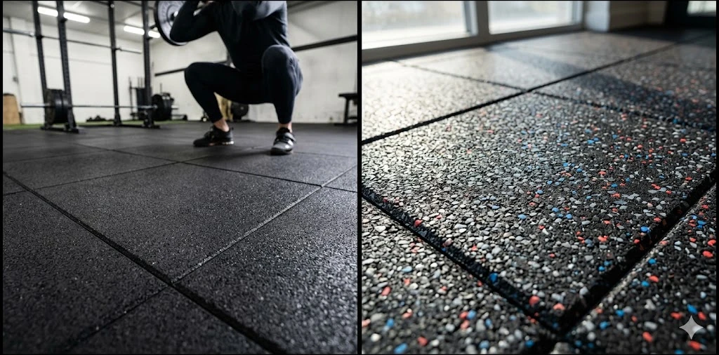 Sàn gạch cao su chất lượng giúp giảm chấn an toàn cho người tập gym