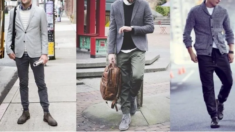 Quần jogger với blazer