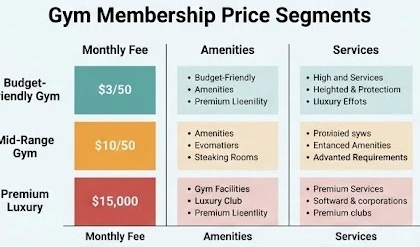 Biểu đồ minh họa các phân khúc chi phí tập gym khác nhau từ bình dân đến cao cấp