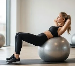 Phái nữ tập luyện với dụng cụ hỗ trợ bụng chuẩn xác tại phòng gym