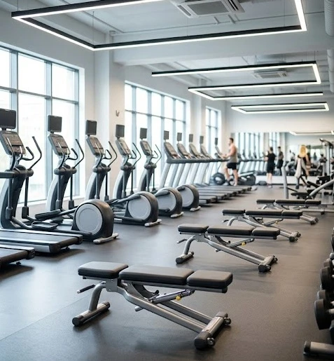 Không gian phòng tập The New Gym Ung Văn Khiêm hiện đại và thoáng đãng